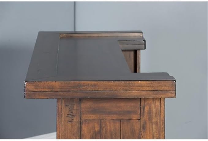 Pemberly Row 78" Farmhouse Wood Freestanding Island Home Bar Unit, Stemware - Image 9