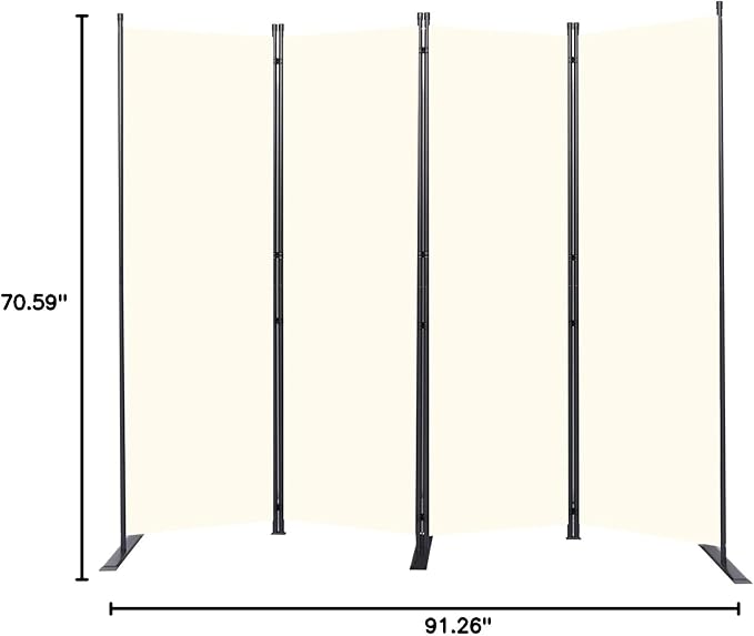 Room Divider 6FT Portable Room Dividers and Folding Privacy Screens, 4 Panel - Image 8