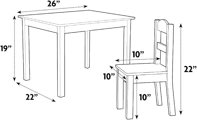 Humble Crew Kids Wooden Table and 4 Chairs Set, and Snack Time - Image 4
