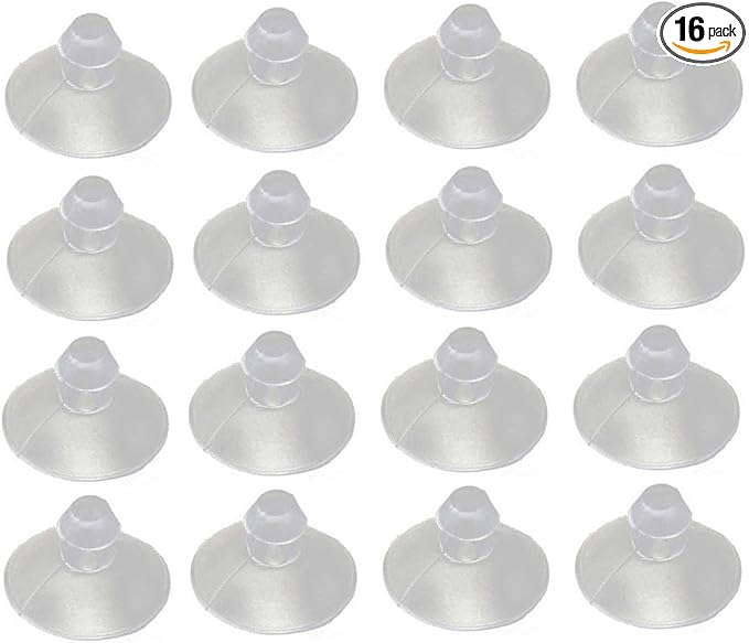 16 Pack 18mm/0.7" Mini Small Clear Suction Cups by bnafes