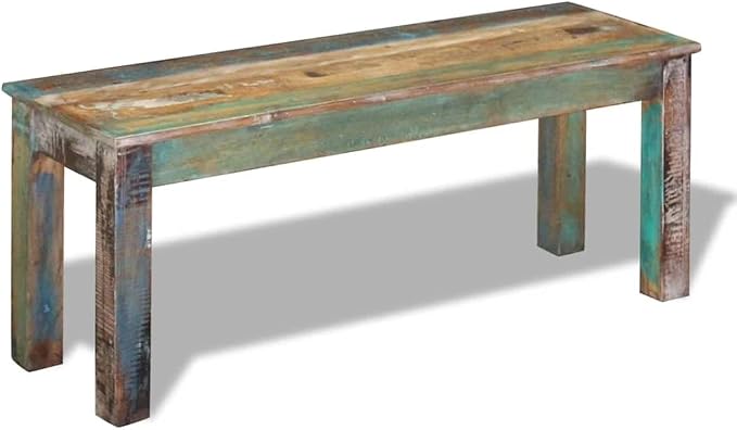 vidaXL Bench Solid Reclaimed Wood Dining Seats Outdoor Home Hall Chair Lounge - Image 5