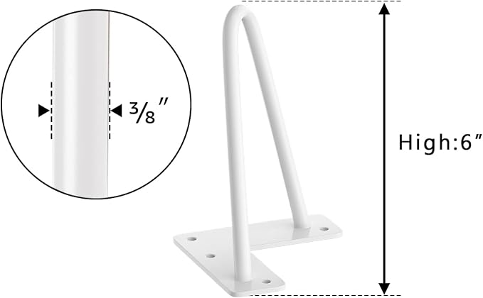 SMARTSTANDARD 6 Inch Heavy Duty Hairpin Furniture Legs, Metal Home DIY Projects - Image 8