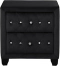 Sophia Modern Style Crystal Tufted 2-Drawer Nightstand Upholstered by MatrixFurnitureGroup