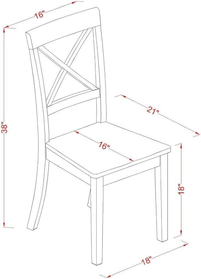 East West Furniture DLBO5-MAH-W 5 Piece Dining Room Table Set Includes a Round - Image 11