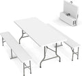 VINGLI Picnic Table Set with 2 Benches, 6 Feet Camping Table Chair Set by VINGLI