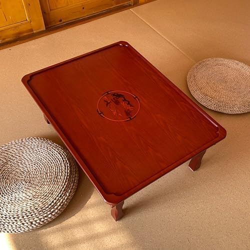 Korean Square Folding Coffee Table, Solid Wood Low Dining Table by Unknown