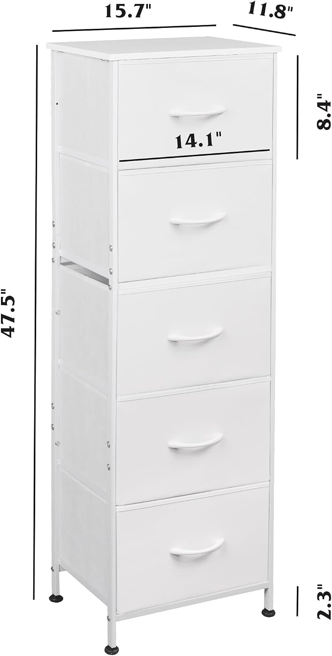 WLIVE Fabric Dresser, 5-Drawer Tall Dressers - Image 3