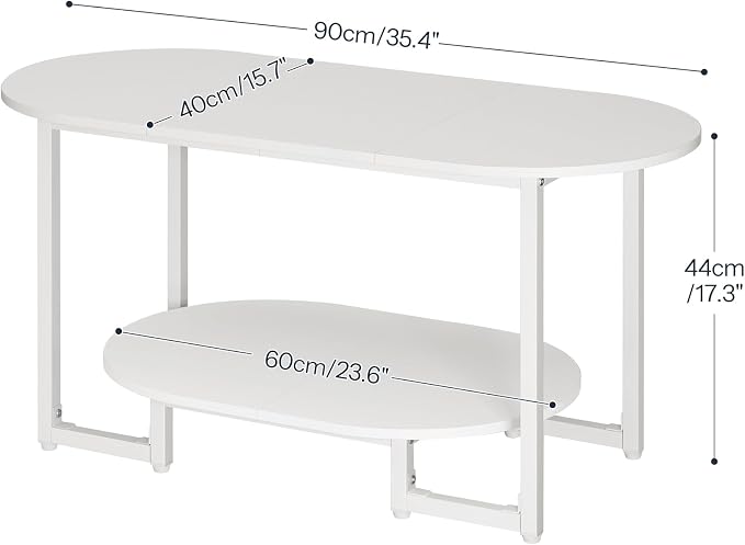HOOBRO Coffee Table for Living Room, Oval Small Coffee Table - Image 2