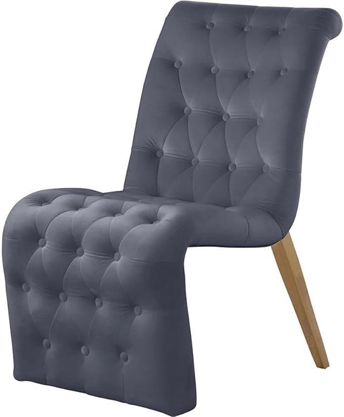 Meridian Furniture 920Grey-C Curve Collection Modern | Contemporary Velvet - Image 5
