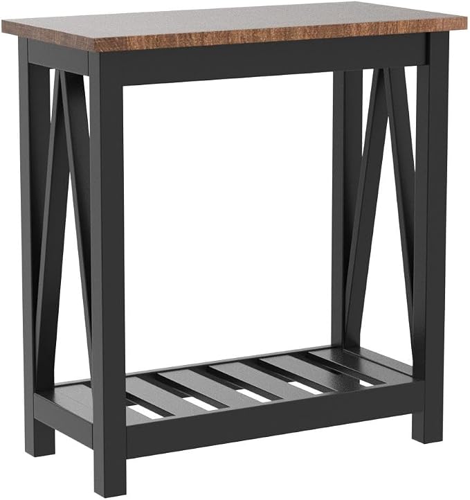 ChooChoo Farmhouse End Table, Rustic Vintage Narrow End Side Table - Image 5