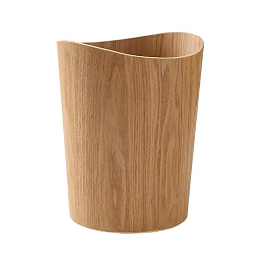 2.3 Gallons Wood Trash Can Wastebasket by BISOZER