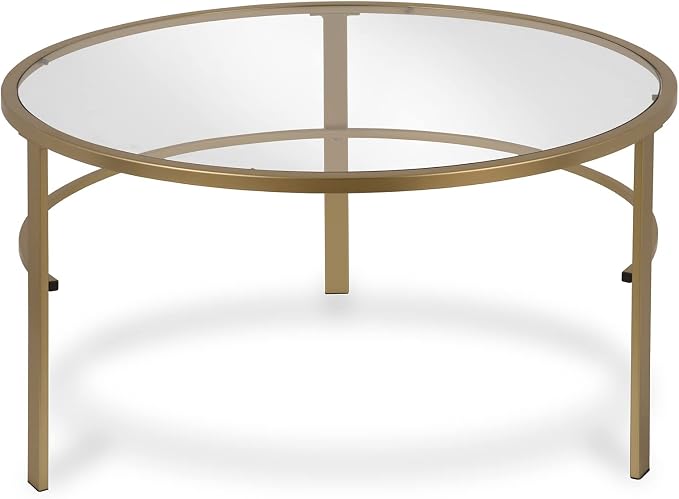Henn&Hart Round Nested Coffee Table in Brass, Coffee Table coffee tables - Image 10
