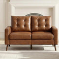 HNY Mid Century Modern 53" Loveseat Sofa, Comfy Upholstered Button Tufted Faux by HNY