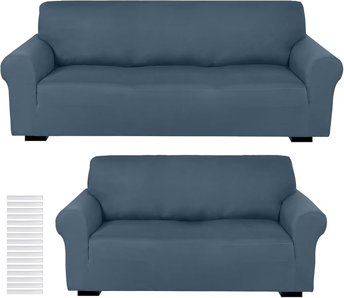 Peryiter 2 Pcs Sofa Covers Couch and Loveseat Covers Set Stretch Sofa Slipcover by Peryiter