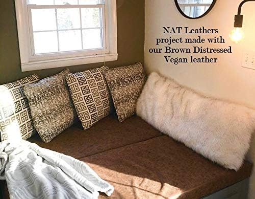 NAT Leathers | Brown Distressed Crazy Horse Oily Faux Vegan Leather PU | 4 Yard - Image 7