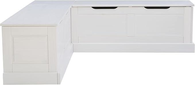 Linon Harris White Solid Pine Backless Nook - Image 21