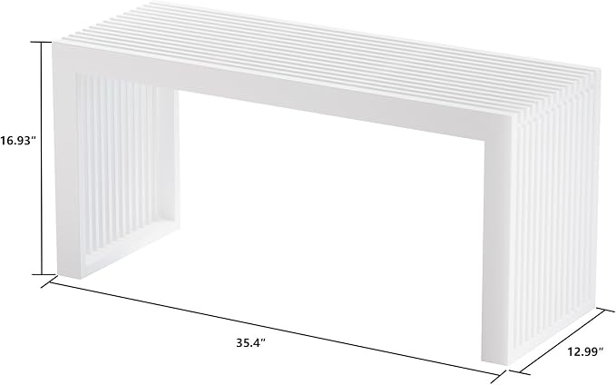 Bamboo Indoor Long Dining Bench, Outdoor Modern Wood Benches 35 Inch Bamboo - Image 3