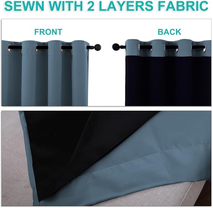 NICETOWN 100% Blackout Short Curtains - Image 5