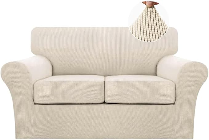 Turquoize 3 Piece Sofa Covers for 2 Cushion Couch Sofa Slipcover Soft Cover for by Turquoize