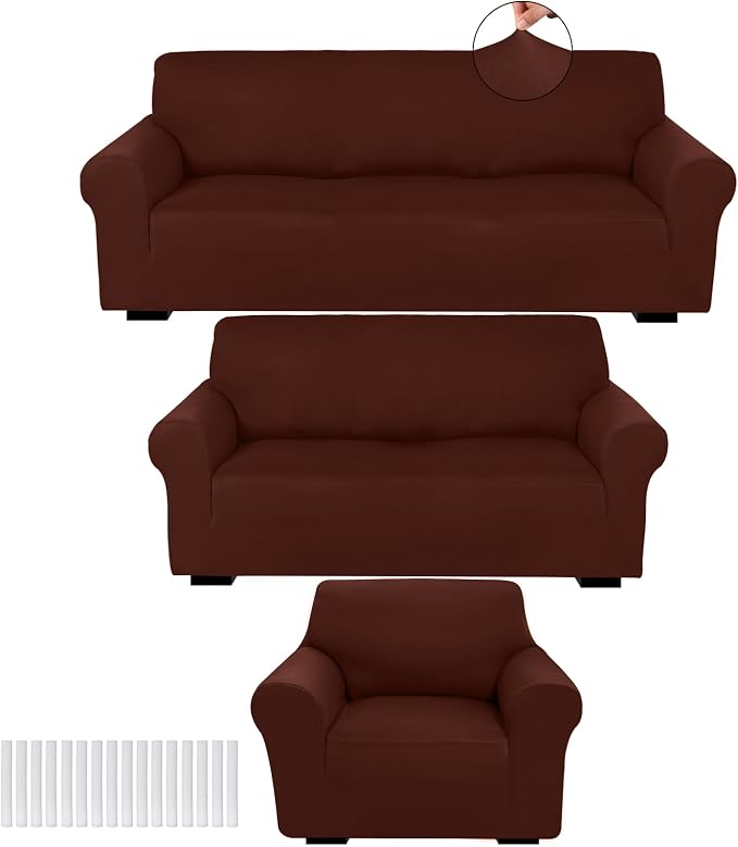 Peryiter 3 Pcs Couch and Loveseat Covers Set Sofa Cover by Peryiter