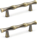2PCS Bamboo Pull, Bronze Antique Brass Zinc Alloy Cabinet Handles, 2.5 Inch by Tighall