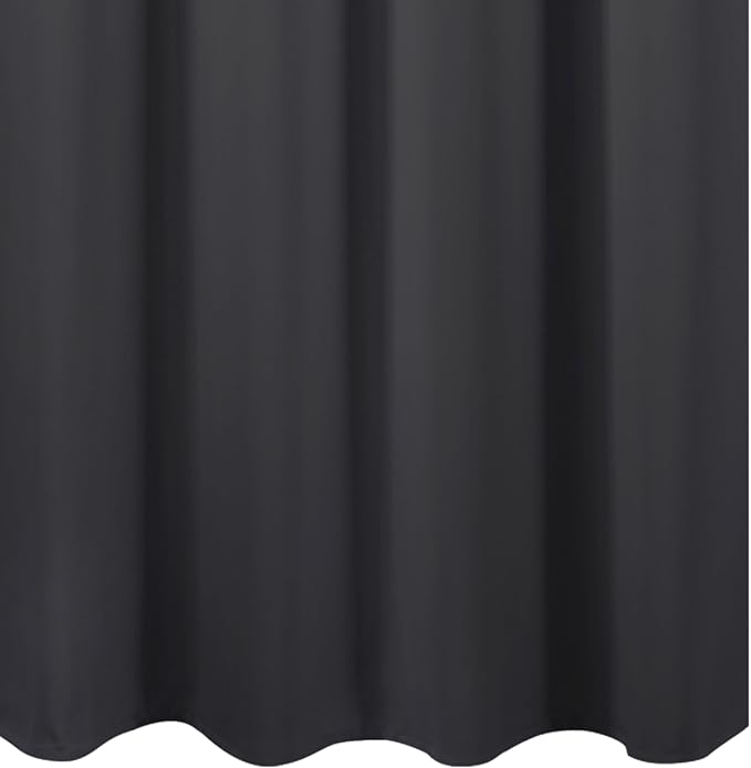 LEMOMO Blackout Curtains 66 x 54 Inch Long Dark Grey Curtains Set of 2 Panels - Image 8