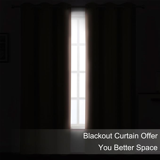 LEMOMO Blush Blackout Curtains 52 x 63 Inch Length/Set of 2 Curtain - Image 3