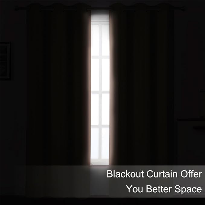 LEMOMO Blush Blackout Curtains/38 x 54 Inch/Set of Two Panels Grommet Living - Image 3