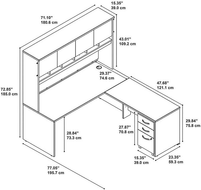 Bush Business Furniture Series C 72W L Shaped Desk - Image 8