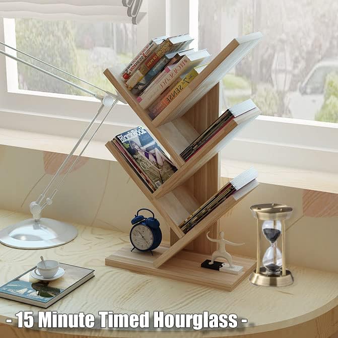 Hourglass Timer, 15 Minutes Hourglass Timer, Embossed White Sand Metal Glass - Image 6