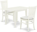 East West Furniture NDVA3-LWH-C 3 Piece Kitchen Table & Chairs Set Contains a by EastWestFurniture
