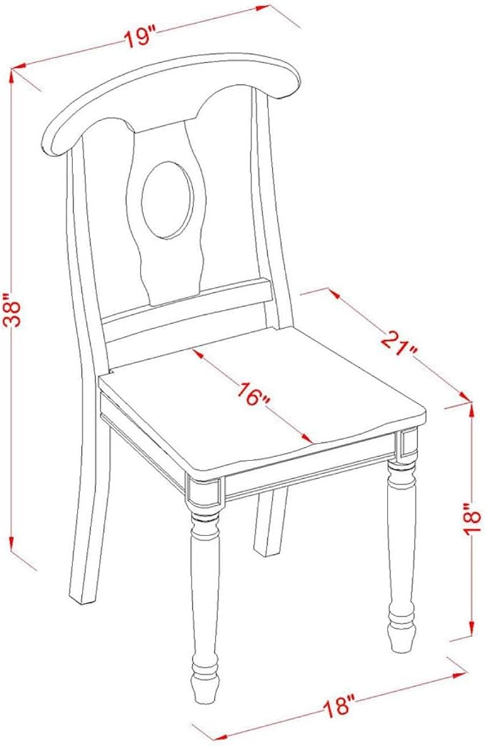 East West Furniture KEC-WHI-W Kenley Kitchen Dining Chairs - Image 3