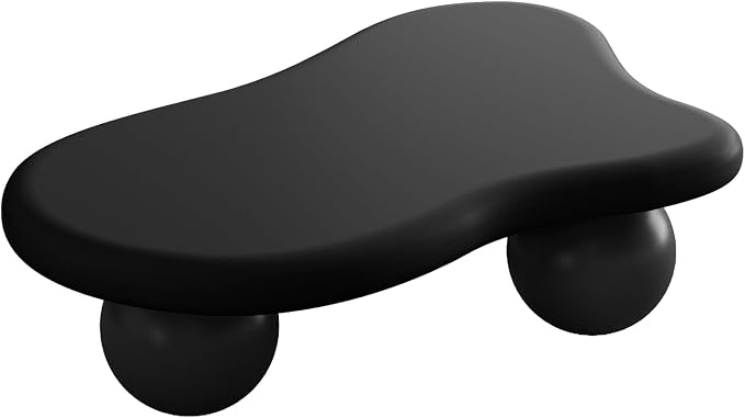 47.2” Cloud Coffee Table with 3 Ball Legs, Modern Irregular Center Table - Image 6
