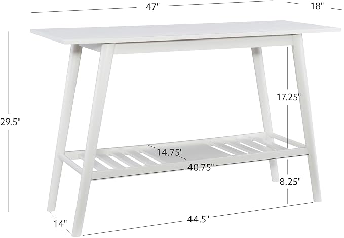 Linon Melissa White Mid Century Console Table - Image 3
