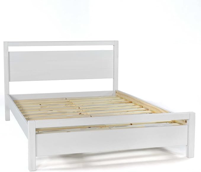 Grain Wood Furniture Loft Full Size Solid Wood Bed, Brushed White - Image 5