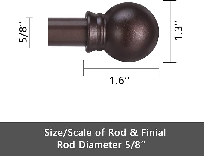GXOACKJ Curtain Rods for windows 28-78 inch, 5/8 inch Decorative Brown Splicing - Image 5