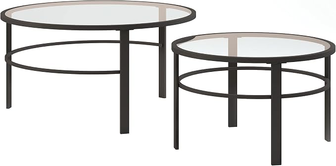 Henn&Hart Round Nested Coffee Table in Blackened Bronze, Coffee Table coffee - Image 8