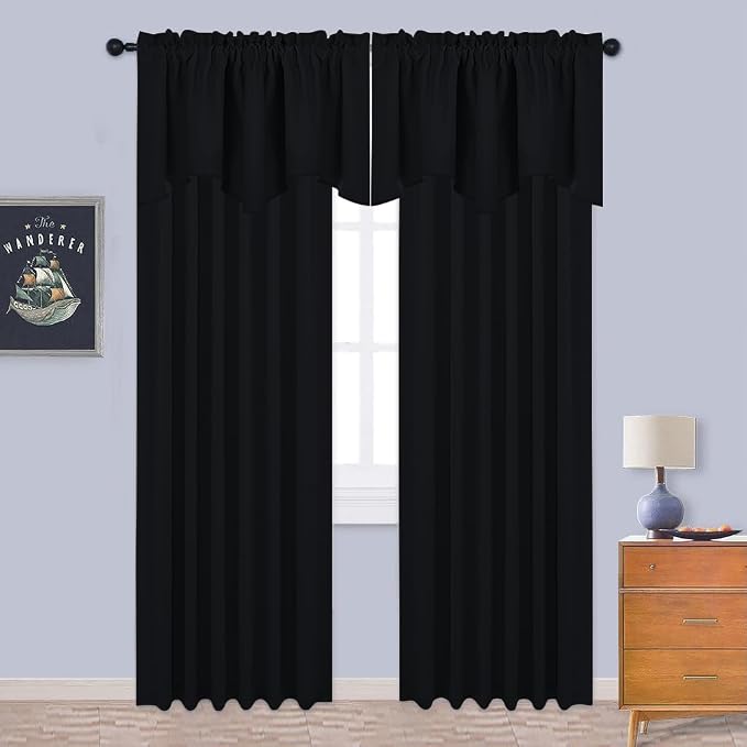 NICETOWN 2 Panels Blackout Valances Farmhouse Kitchen Window Treatment Thermal - Image 5