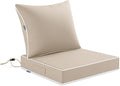 MIULEE Beige Outdoor Seat Cushion 22x22 Inch Waterproof & 3 Year Fade Resistant by MIULEE