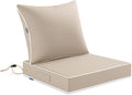 MIULEE Beige Outdoor Seat Cushion 22x24 Inch Waterproof & 3 Year Fade Resistant by MIULEE