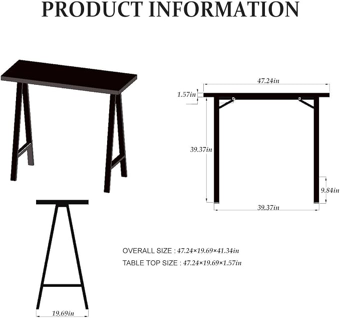 Industrial Rustic 41.3" Height Solid Pine Wood Top Pub Bar Table Bar Height - Image 2