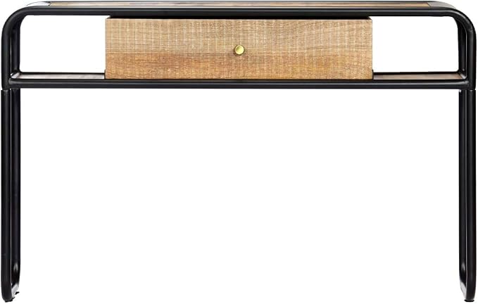 Console Table with 1 Drawer and 2 Compartments, 46.5"x11.8"x29.5" Solid Mango - Image 2