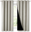 NICETOWN Natural 100% Blackout Lined Curtains, 2 Thick Layers Completely by NICETOWN