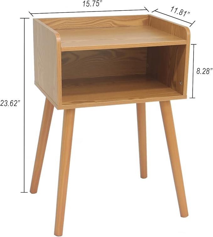 MaxSmeo Nightstand, Mid Century Modern Side Table Bedroom - Image 3