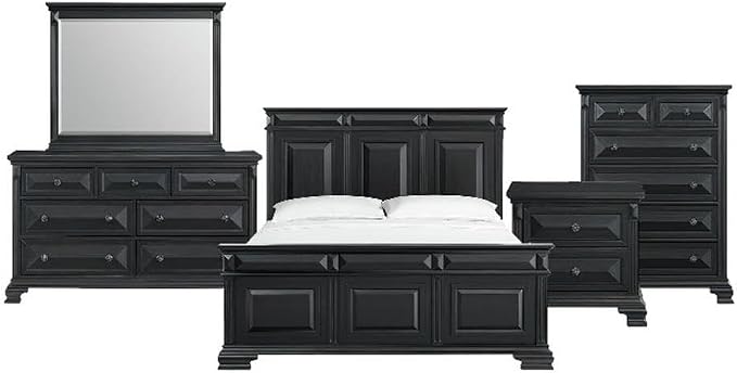 Picket House Furnishings Sumner King Panel 5PC Bedroom Set in Black by Picket+House