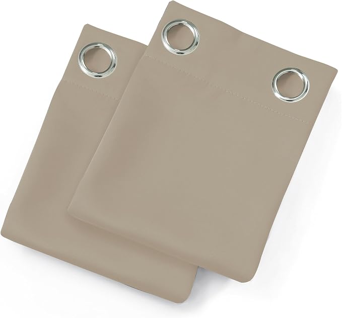 LEMOMO Khaki Blackout Curtains 52 x 63 Inch Length/Set of 2 Curtain - Image 9