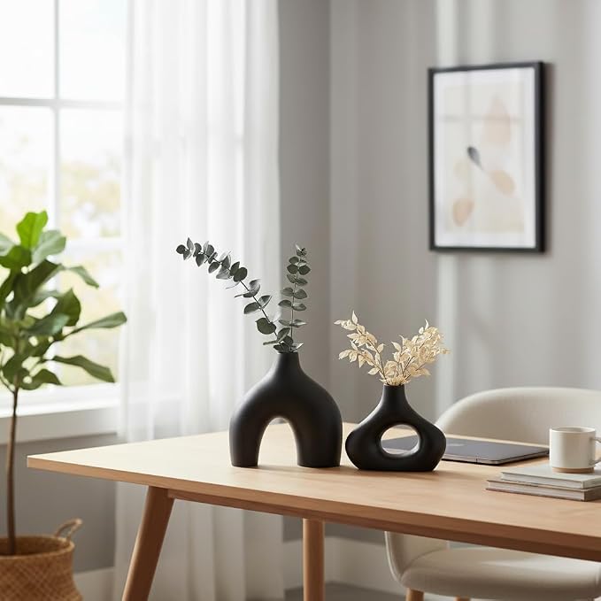 Carrot's Den Donut Vase, Olive Plant, Living Room, Modern Home - Image 4