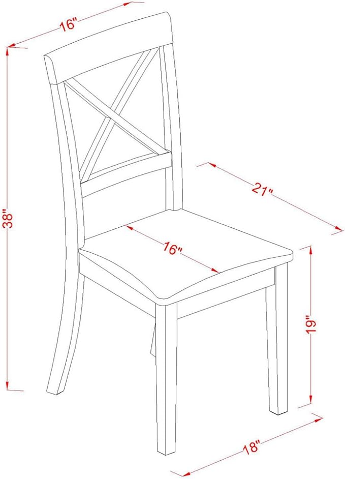 East West Furniture BOC-CAP-C Boston Kitchen Dining Chairs - Image 3