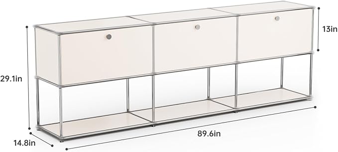 Modern Storage Cabinet White G Versatile Free-Standing Organizer - Image 3