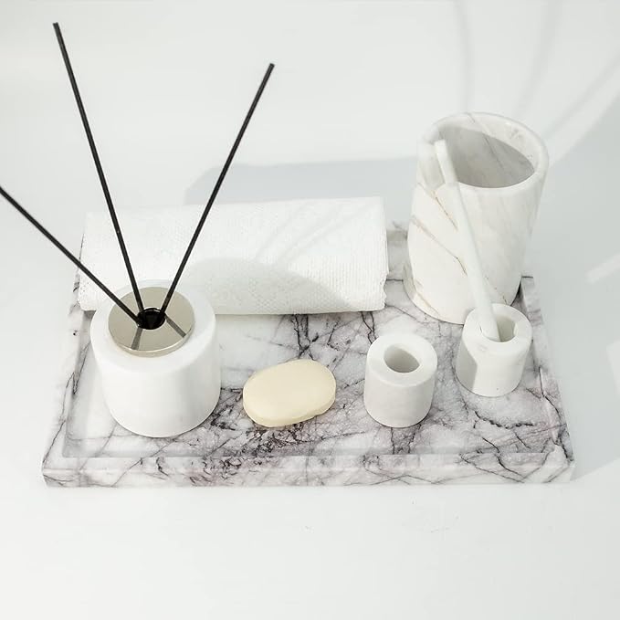 Real Luxurious Vanity Tray Natural Genuine Marble Storage Tray - Image 6